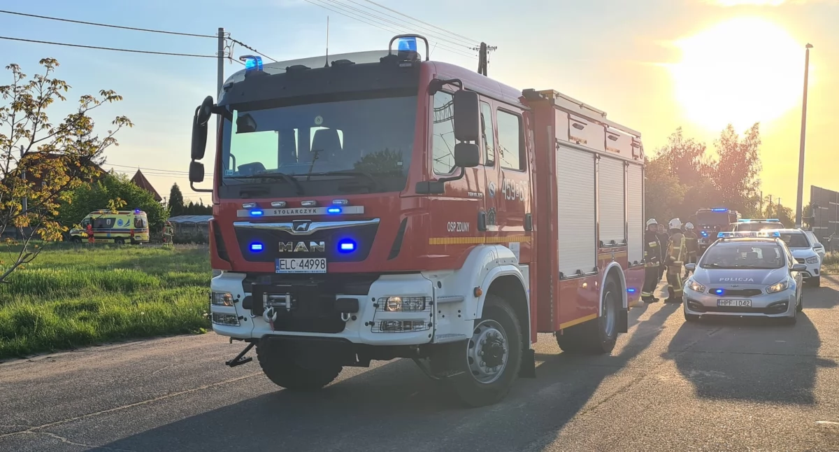 Trzy interwencje strażaków w powiecie łowickim. Zabezpieczali lądowisko dla LPR i gasili pożary