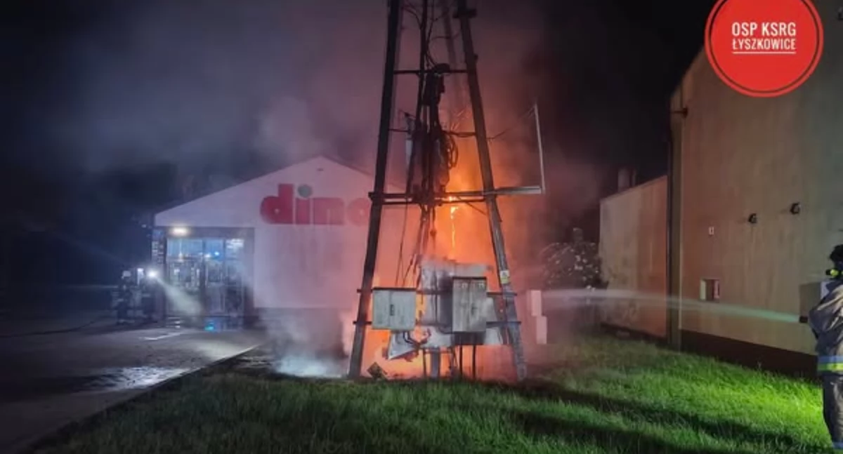 Groźny pożar w Łyszkowicach. Cała miejscowość i okolice bez prądu!