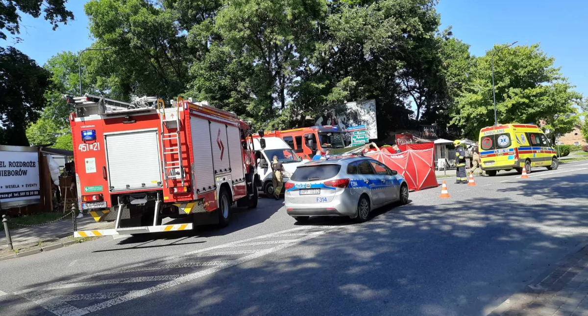 Wypadek w Nieborowie. Ucierpiał motocyklista