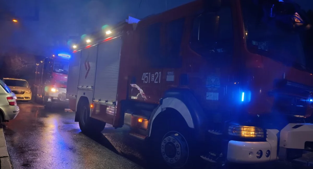 Strażacy zadysponowani nocą do pożaru (foto)
