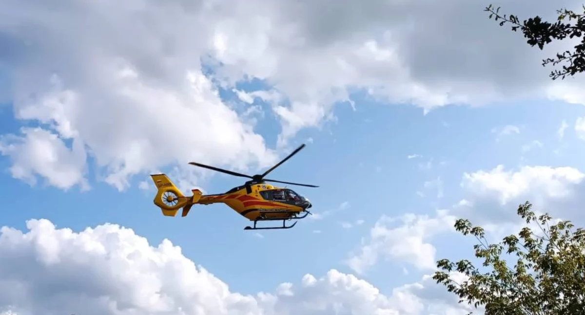 Śmigłowiec LPR w Gzince. Strażak poszkodowany podczas ćwiczeń!