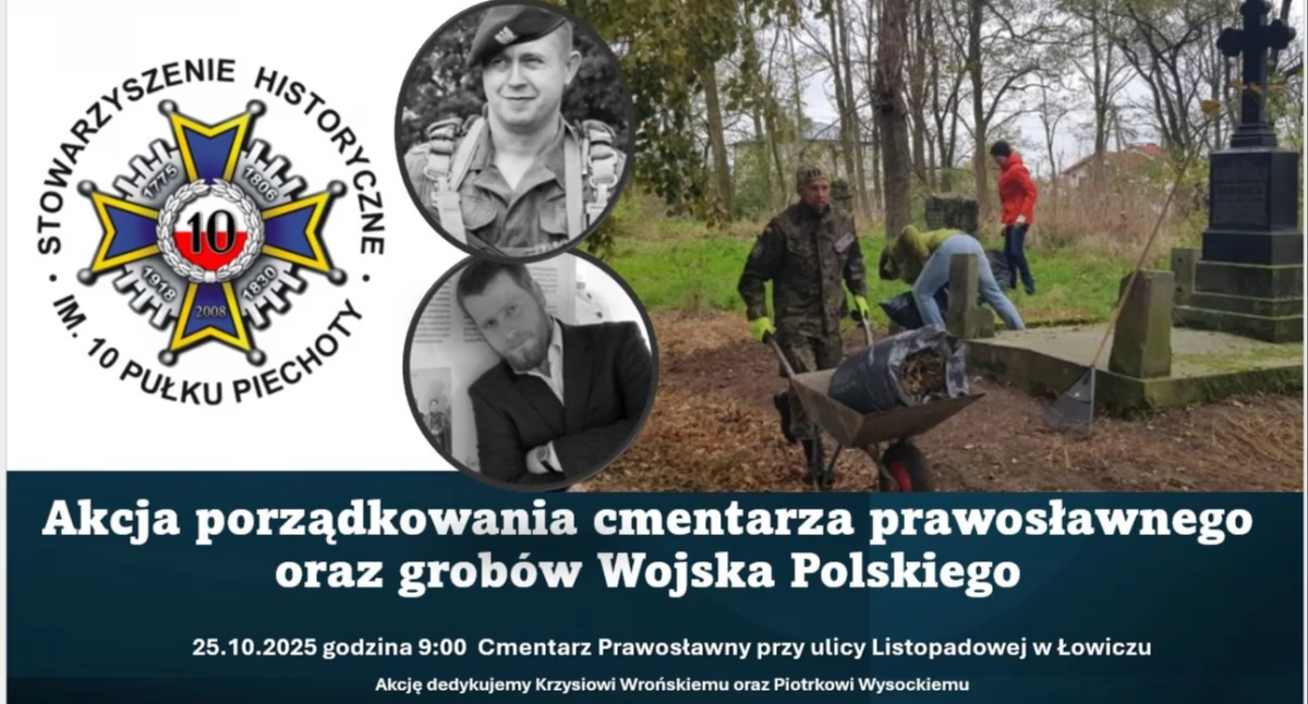 „Dziesiątacy” zapraszają do wspólnego porządkowania łowickich nekropolii