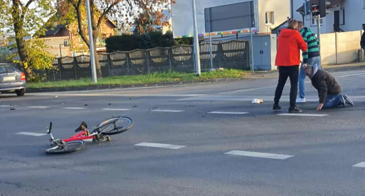 Pijany rowerzysta potrącony na ul. Poznańskiej! Trafił do szpitala!