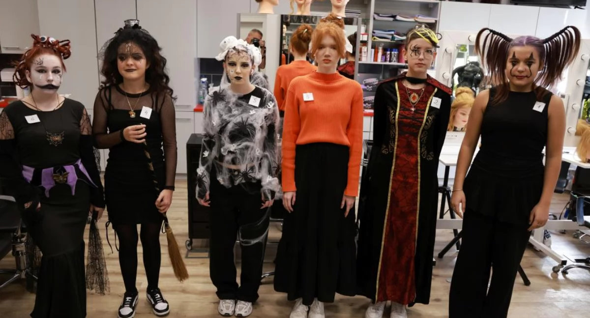 Halloweenowe metamorfozy w ZSP nr 3. Uczennice stworzyły wyjątkowe fryzury konkursowe (foto)