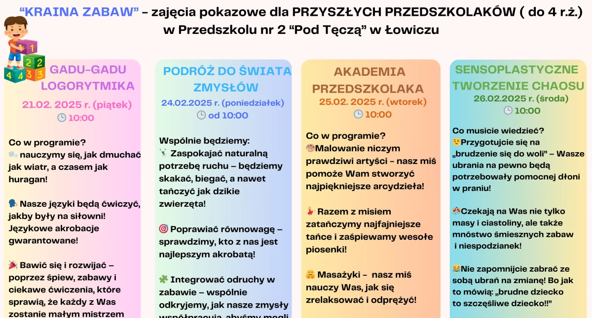 Przedszkola i żłobki, Przedszkole Łowiczu zaprasza przyszłych przedszkolaków krainy zabaw - zdjęcie, fotografia