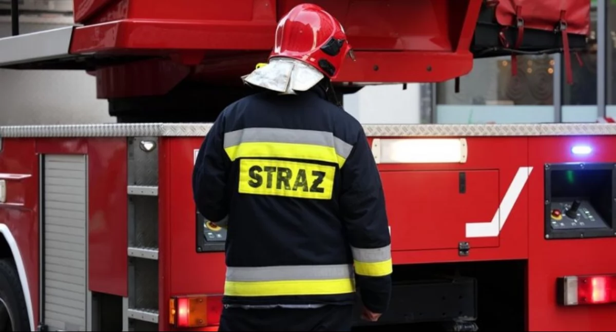 Straż pożarna, Pożar gminie Łyszkowice! Cztery zastępy akcji - zdjęcie, fotografia