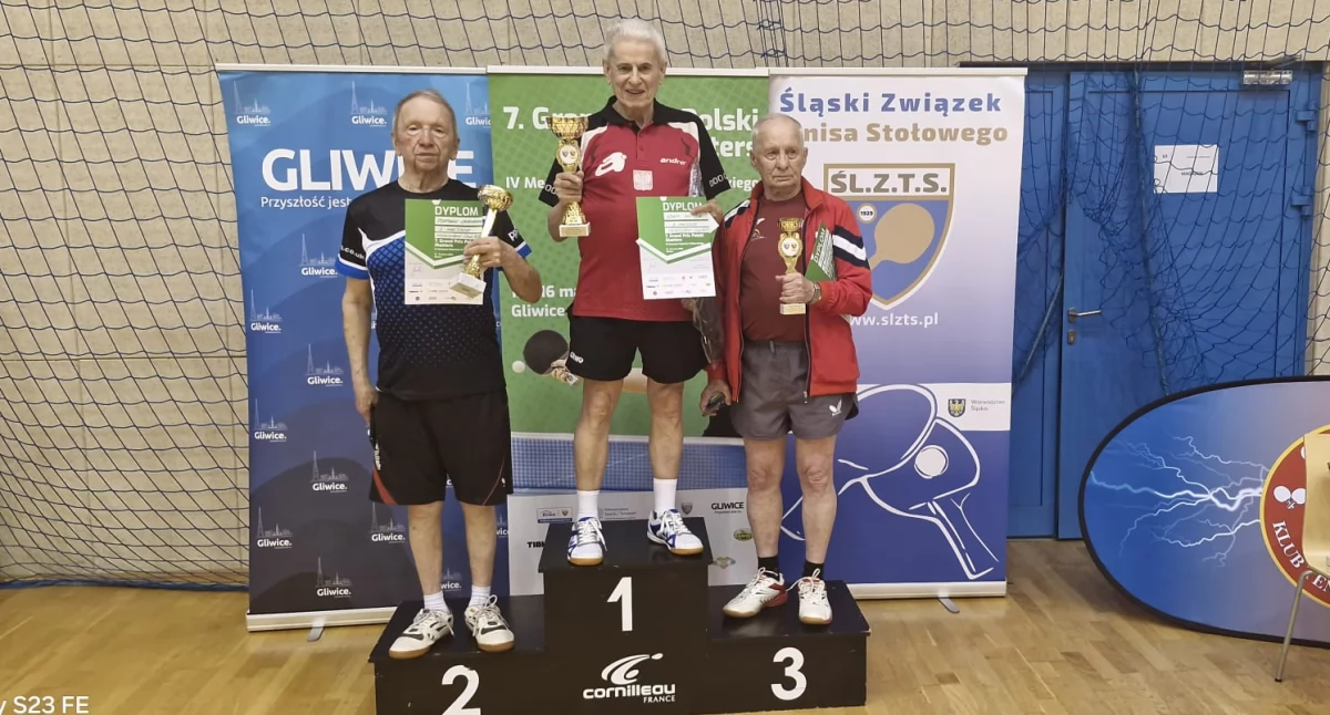 Tenis stołowy, Drugie miejsce Zdzisława Orzechowskiego Gliwicach - zdjęcie, fotografia