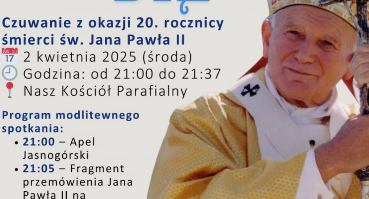 Kościół, Łowicz Zaproszenie modlitewne czuwanie rocznicę śmierci papieża Pawła - zdjęcie, fotografia